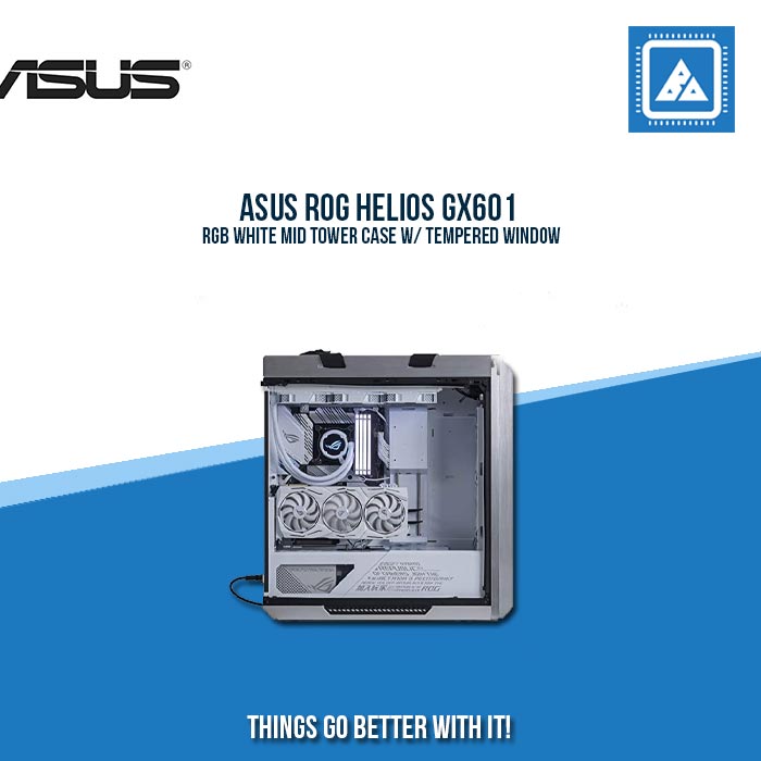 ASUS ROG HELIOS GX601 RGB WHITE MID TOWER CASE W/ TEMPERED WINDOW ASUS ROG HELIOS GX601 RGB WHITE MID TOWER CASE W/ TEMPERED WINDOW